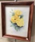 Framed Yellow Roses, Signed 13.5 x 10.5 in