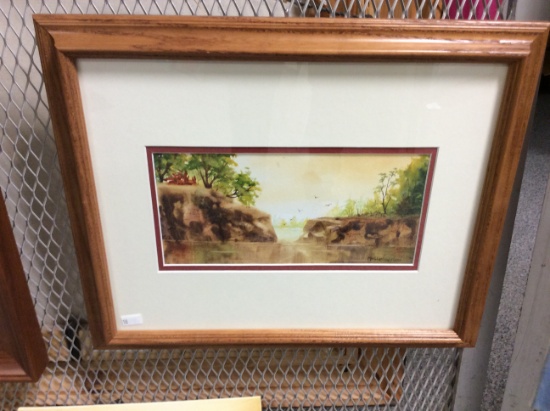 Framed, Signed Nature Painting 10x13.5 in.