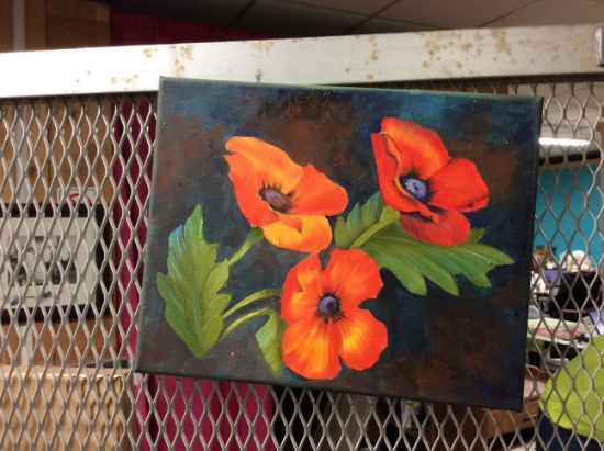 Poppys on canvas 8x 10 in.