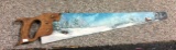 Hand Painted Saw with Winter Scene, 5x27 in.