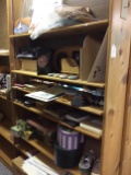 Assorted Art Supplies: Stereo, Shelves, Baskets, Wood Pieces, Some Painted,