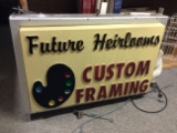Future Heirlooms Custom Framing, Lighted Double-Sided Hanging Sign, Hums wh