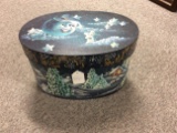 Winter Scene Painted Box, Signed