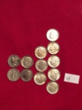 12-Silver Dimes Years 1942-1964