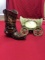 Western Boot Décor & Covered Wagon Picture Frame Set