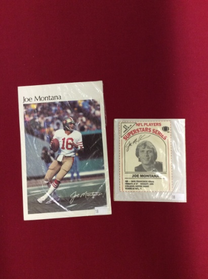 Joe Montana Football NFL Players Superstar Series Collectors Card & Signed
