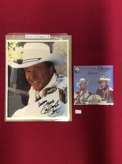 Dusty Roy Rogers Jr. Signed Photo & Roy Rogers Jr. "King of the Cowboys" CD