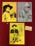 Signed Mario DeMarco Posters including Tom Mix, Roy Rogers and Clayton Moor