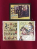 Western Memorabilia including The Lone Ranger comic, The Range Busters fram