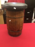 Padded Wooden Barrel Stool