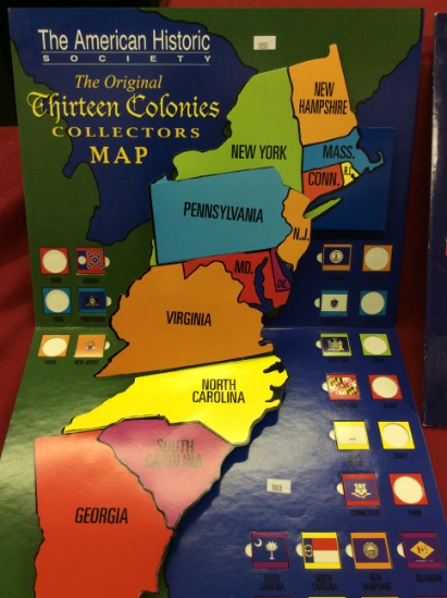 (2) The Original Thirteen Colonies Collectors Map