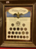 Framed Wartime Coinage , incomplete (18 coins)