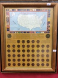Abraham Lincoln 50 State Penny Collection Framed