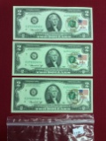 (3) 1976 Two Dollar Bills