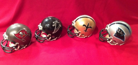 Riddell Mini Helmets 3 5/8" NFL NFC South Saints, Panthers, Falcons, Buccan