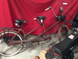 Vintage Tandem Bicycle with Baby Seat