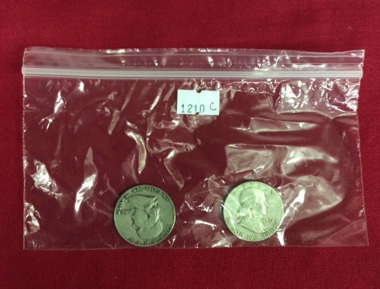4 Franklin Silver Half Dollars