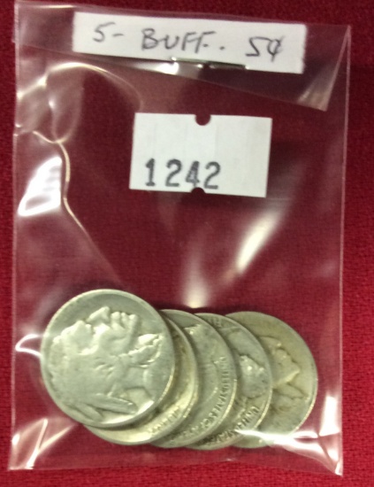5 Buffalo Nickels