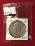 (2) Ben Franklin Half Dollars, 1949 VF & 1949-D VF