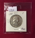 (3) Ben Franklin Half Dollars, 1960 F, 1961-D UNC & 1962 VF