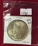 1922 Peace Dollar, MS63