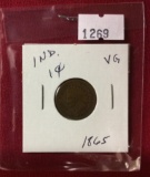 1865 Indian Head Cent, VG