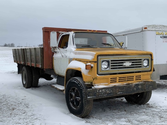 Checvy C-60 Flatbed Truck, Runs, 68,326 Miles