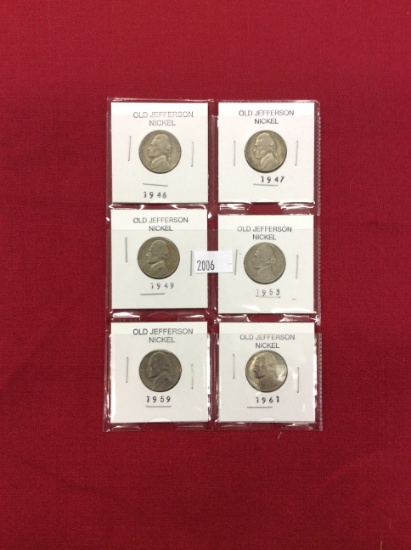 (6) Old Jefferson Nickels