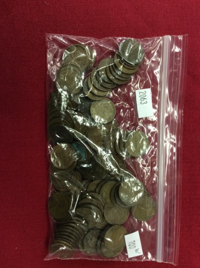 (100) Wheat Cents