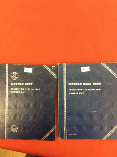 Lincoln Cents Books, Number 1 & 2: Incomplete, 98 coins total