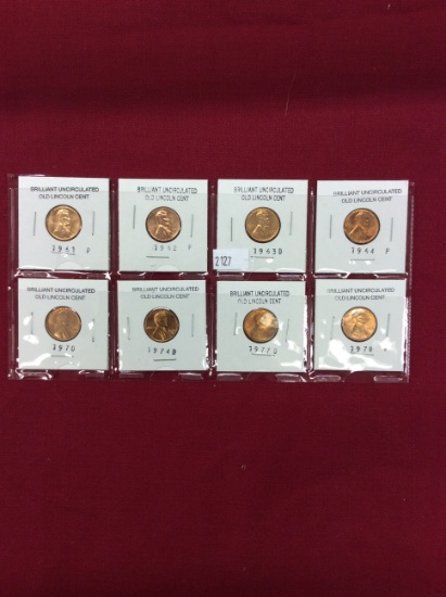 (8) Brilliant Uncirculated Old Lincoln Cents