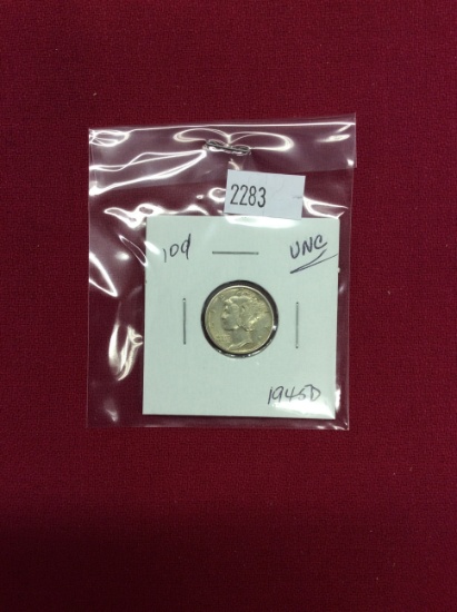 1945-D Mercury Dime, UNC