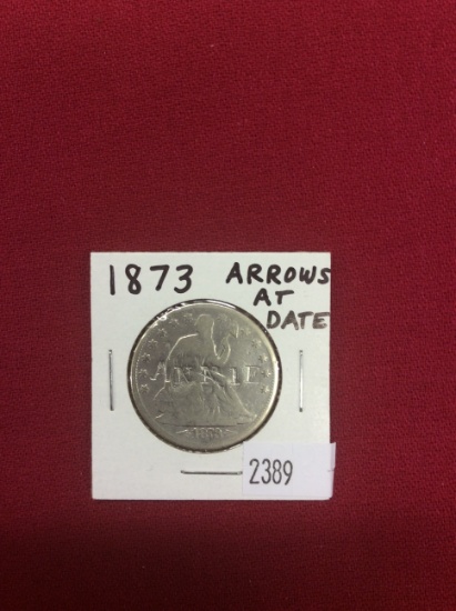 1873 Seated Liberty Half Dollar, Arrow at Date
