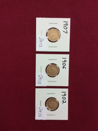 (3) Indian Head Cents