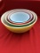 Set of 4 Pyrex Primary Nesting Bowls