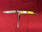Vintage Kabar Salesman Sample Yellow Handle Fishing Knife, Blades are perfe