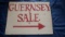 Hand Painted Guernsey Sale Sign on Hardboard