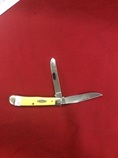Case Yellow Handle 2-Blade Trapper Knife