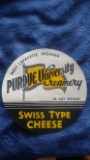 Purdue Univ. Creamery Swiss Cheese Label  West Lafayette,IN