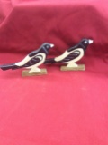 Two Wooden Birds carved by Nelson Hildebran