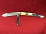 1986 Case Pattern 5394 SS 3 bladed stag canoe National Knife Museum #1571 m