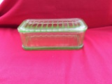 Green Depression Butter Dish