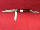1970s Bowen model 117, 3 bladed stockman Mint. Upside down text tang stamp