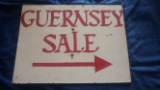 Hand Painted Guernsey Sale Sign on Hardboard