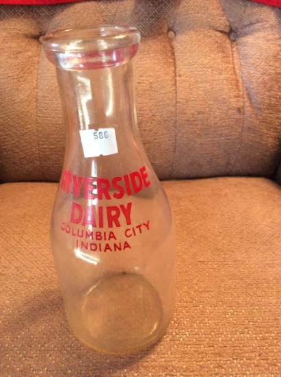 Riverside Dairy Round 1 Qt. Milk Bottle