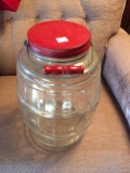Pickle Jar w/ Red Lid & Wooden Handle