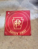 Pennsylvania Rail Road Safety First Tin Sign