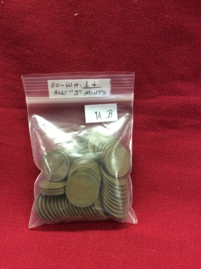 50 Wheat pennies ("S") Marks