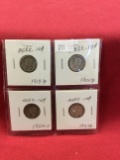 4 Mercury Dimes (  1918-D, 1920-D, 1924-S, 1937-D )