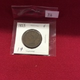 1853 Large Cent F